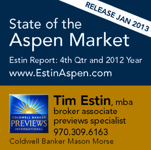 The Estin Report Aspen Snowmass Weekly Real Estate Sales and Statistics: Closed (15) and Under Contract / Pending (2): Dec 23 – 30, 2012 Image