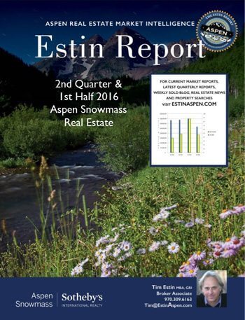 July 17 – 24, 2016 Estin Report: Last Week’s Aspen Snowmass Real Estate Sales & Stats:   Closed (6) + Under Contract / Pending (11) Image