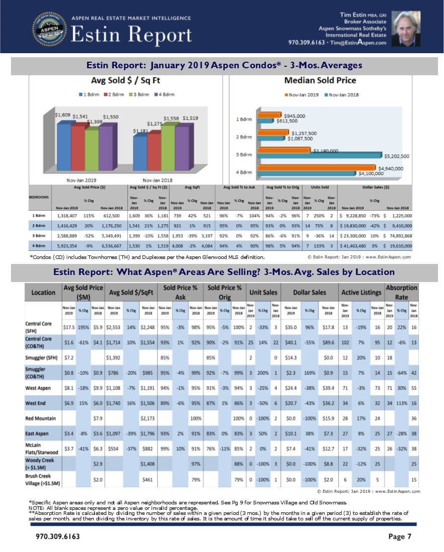 Aspen CO Real Estate Market Report Jan 2019 YTD Snapshot Image