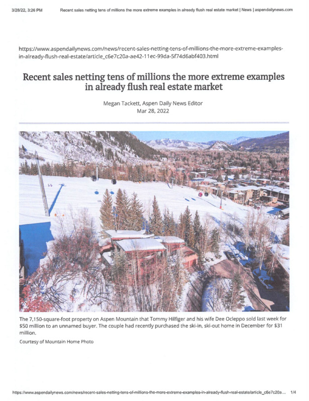 Extreme property flip examples in an already flush Aspen real estate market, ADN Image