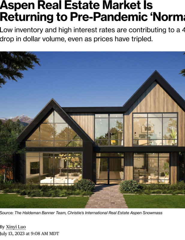 Aspen Real Estate Market Cools But Prices Remain High, Bloomberg Image